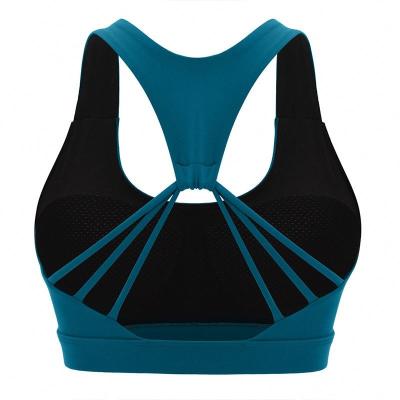 China 2022 Low Price Breathable Sports Bra Tank Tops Professional Shockproof Thin Strap Breathable Logo Yoga Halterneck Cross Bras Set Female for sale