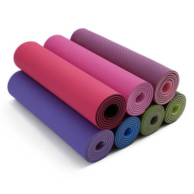 China Relieve shock; Prevent Joint Hits Custom Logo 2021 OEM Tape Fitness Dual Layer Custom Position Line Eco-Friendly Non-Slip Yoga Mat Gym Mats For Wholesale for sale