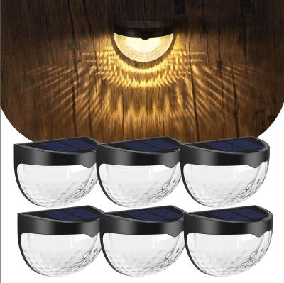 China European Delivery 6LED Solar Fence Lamp Garden Warehouse Night Light Black Lamp/Outdoor Light Stair Drop Patch Wall Lamp White for sale