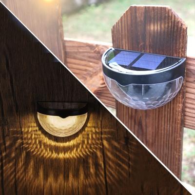 China 6LED Outdoor Light Semicircular Solar Garden Fence Lamp Solar Night Light Black/White Wall Light Semicircular Patch Drop Stair Lamp for sale