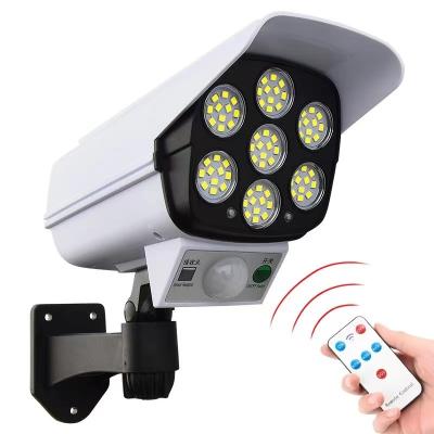 China Garden Simulation CCTV Camera LED Sensor Wall Lamp Solar Anti-theft Remote Control Wireless Monitorin for sale