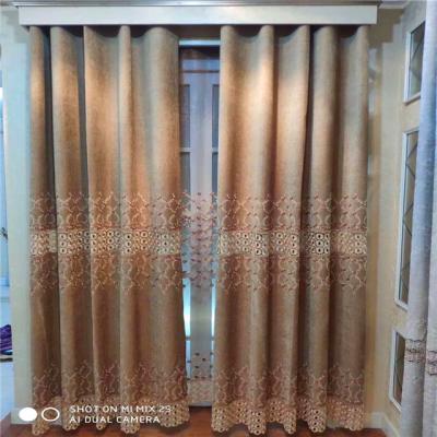 China 2019 blackout caterpillar flower pattern water solubility Air-woven curtain embroiderem/for hotel/home living room for sale