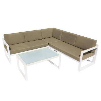 China Factory Wholesale Lightweight Set Garden Furniture Patio Sets Aluminum Outdoor Corner Sofa for sale