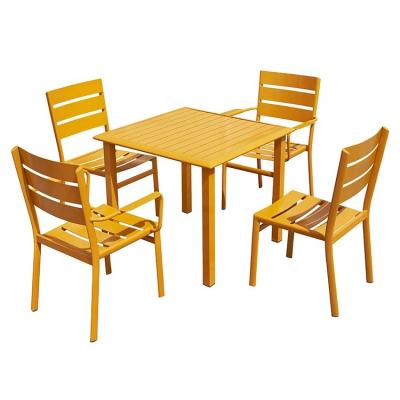 China Aluminum Chair Table Set Outdoor Commercial Furniture Restaurant Dining Table And Chair Garden Set for sale