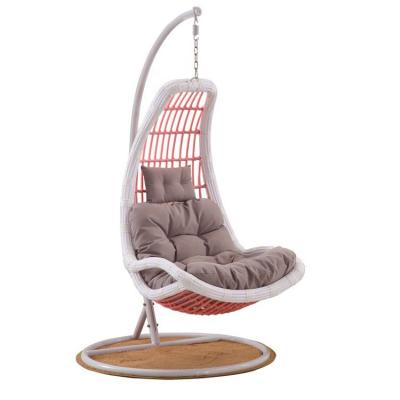 China Eco-freindly Hanging Patio Garden Rattan Chair Swing With Rack Indoor Outdoor Furniture for sale