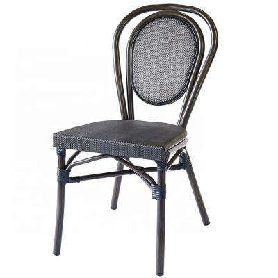 China Outdoor Cheap Antique Black Restaurant Cafe Restaurant Parisian French Outdoor Bistro Dining Chair for sale