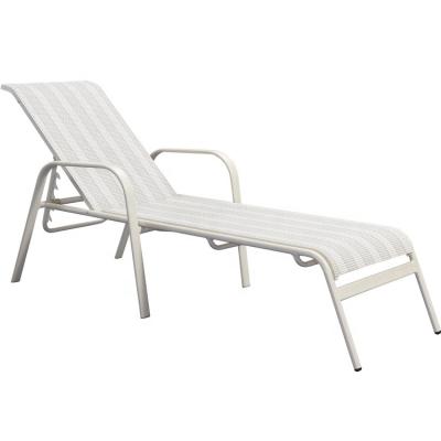 China Comfortable Outdoor Aluminum White Side Pool Leisure Furniture Adjustable Lounge Chair for sale