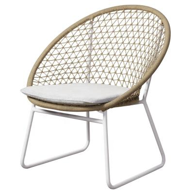 China Lightweight Luxury Relax Patio Garden Woven Rope Outdoor Furniture Aluminum Egg Shaped Chair for sale