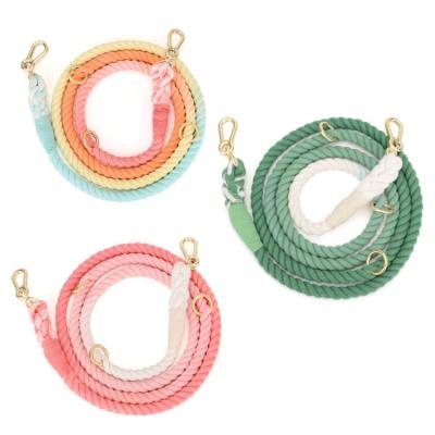 China Customized Multifunctional Ombre Rope 100% Cotton Soft Organic Rope Leash Pulsating Dog Show Leads Pet Accessories for sale