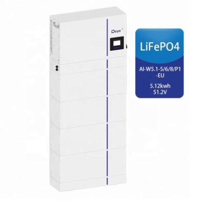 China Battery AI-W5.1-5/6/8/P1-EU AI-W5.1-8/10/12P3-EU LiFePO4 51.2V 5.12kwh solar powered lithium batteries Deye storage systems for sale