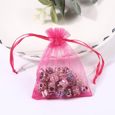 China Jewelry Pouch Multi Sizes Premium Sheer Organza Bags Wedding Favor Bags With Drawstring Jewelry Gift Pouches For Party Festival Customer Logo for sale