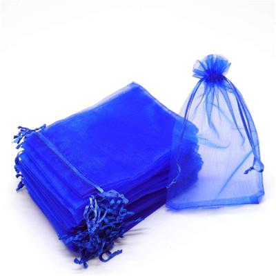 China Premium Sheer Jewelry Pouch Organza Gift Bags Wedding Favor Bags With Drawstring Jewelry Pouches Custom Logo Printed Party Festival for sale