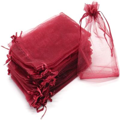 China Jewelry Pouch Mesh Organza Gift Bags with Drawstring Jewelry Favor Pouches Christmas Candy Wedding Party Bags Bathroom Soaps Makeup Favor Bags for sale