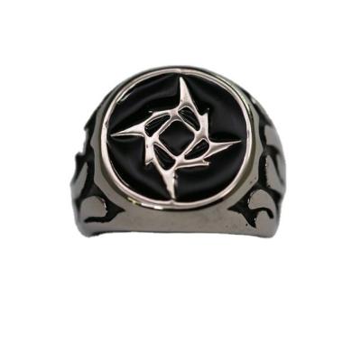 China Custom Made Black Punk Engagement Fashion Hot Wheels Stainless Steel Mystery Rings For Men for sale