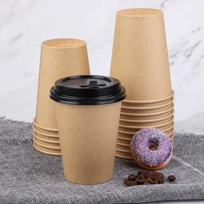 China Wholesale Clean Factory Price Disposable Customized Logo Printing Hot Coffee Kraft Paper Cups for sale