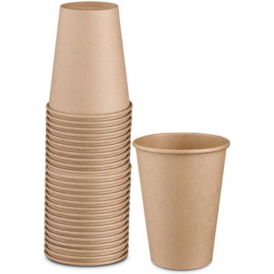 China Wholesale Disposable High End Factory Price Customized Logo Printing Hot Coffee Kraft Paper Cups With Lids for sale