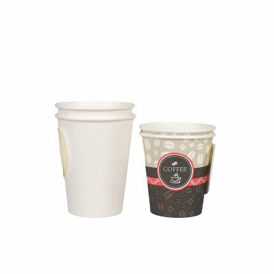 China Disposable Eco-Friendly Biodegradable Easy Take 2.5-20 Ounces Handle Coffee Hot Water Paper Cups With Custom Logo Print for sale