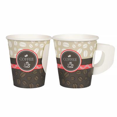 China Wholesale Disposable Various Size Disposable Paper Cups With Handle Custom Logo Print For Coffee Hot Drink for sale