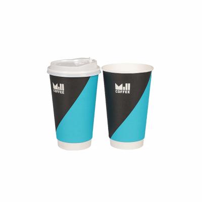 China Wholesale High Quality 16oz Disposable Double White Coffee Disposable Paper Cup for sale