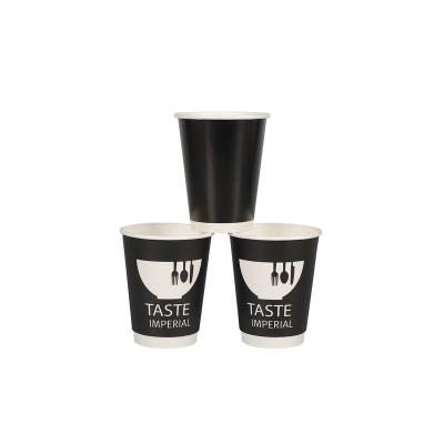 China Factory Price 6-16oz Disposable Double Wall Coffee Insulated Hot Paper Cup With Printed Logo Customized for sale