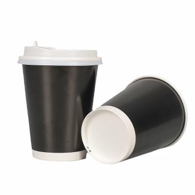 China 8-22oz Double Wall Logo Coffee Disposable Clean High End Insulated Customized Hot Paper Cup With Lids for sale