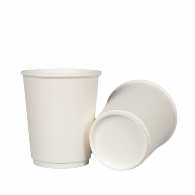 China Recyclable Custom Printed High Quality Eco-Friendly Wallpaper Cup Beverage Coffee Double Cold-Hot Paper Cups With Lids for sale