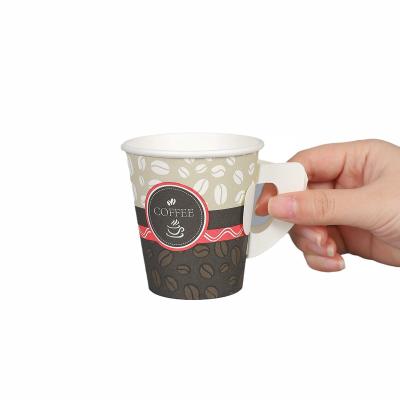 China Widely Used Disposable Top Tea Disposable Coffee Top Paper Cups With Handle for sale