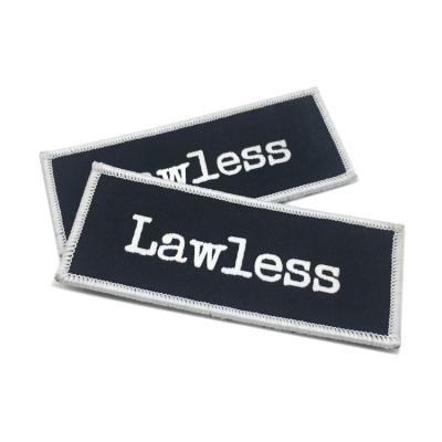 China Sustainable Woven Custom Label Patch Apparel Patch With Brand Logo for sale