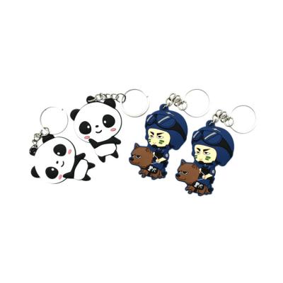 China Customized Logo Rubber Keychain PVC Silicone Rubber Key Chain for sale