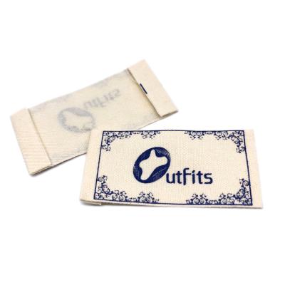 China Viable Custom Cheap Apparel Printed Label Logo Cotton Label Tag for sale