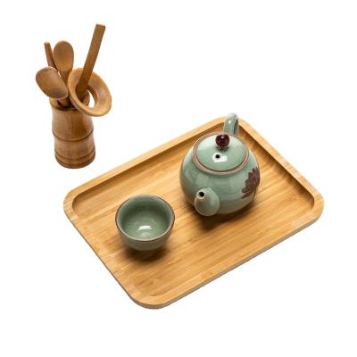 China Mordern Serving Tray With Handles , Wooden Bamboo Trays For Food Breakfast Party for sale