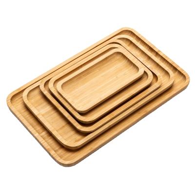 China Mordern Tray Japanese Bamboo Solid Rectangular Bamboo Tray Square Bamboo Food Tray for sale