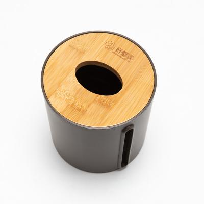 China Traditional High Quality Plastic Tissue Box With Wooden Cover Bamboo Lid for sale