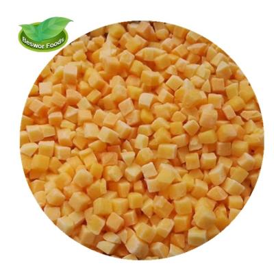 China China Origin IQF FROZEN Jelly Yellow Peach Dice Slice / Halve Frozen Fruit 10x10mm Good Price for sale