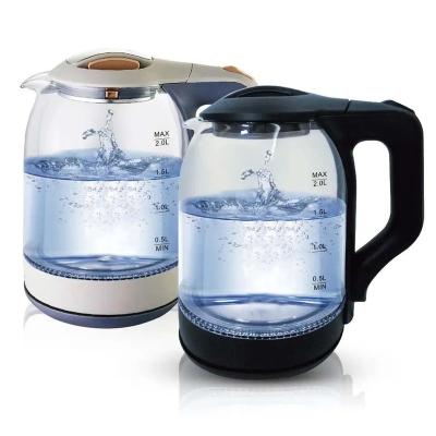 China 360 Degree Rotation Low Electric Kettle Glass Water Heater 220V Automatic Glass Electric Kettle With Led Light for sale