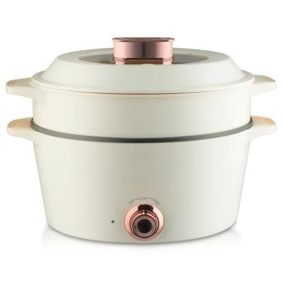 China Household Universal Non-stick Electric Skillets Cooking Electric Pot Cooker With Food Steamer for sale