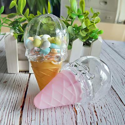 China Recyclable Plastic Ice Cream Cone Candy Container Candy Container Ice Cream Cone Favor Box 10cm Plastic Favor Boxes for sale