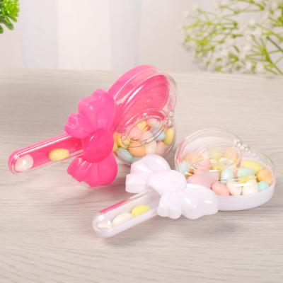 China Recyclable Colorful Heart Lollipop With Plastic Bow Sharp Favor Candy Container Package Box Wedding Baptism Baby Shower Party Decor for sale