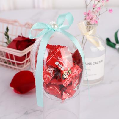 China Happy Easter Candy Box Favors Container Toys Package Box Hunter Egg Ornaments Party Favors Plastic Ball Egg Shape Recyclable 12cm Clear for sale