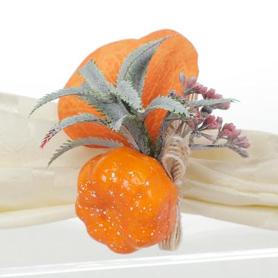 China Sustainable Thanksgiving Napkin Rings Handwork Napkin Holder Pumpkin Pomegranate Harvest Thanksgiving Christmas Banquet Party Decoration for sale