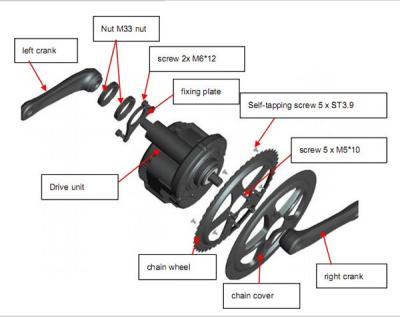 China BAFANG BBS01 36v 350w Mid CORE Motor Ebike Conversion Kits With LCD Display Electric Bike Conversion Kit 24