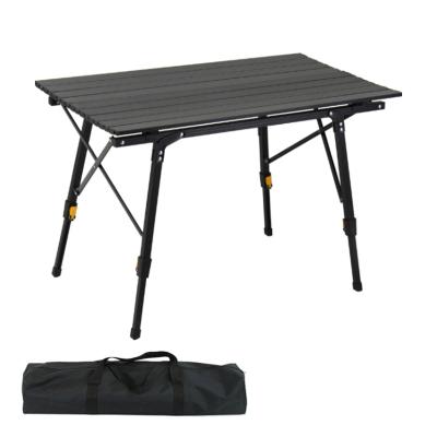 China Modern High Quality Outdoor Black Portable Folding Camping Table Aluminum for sale