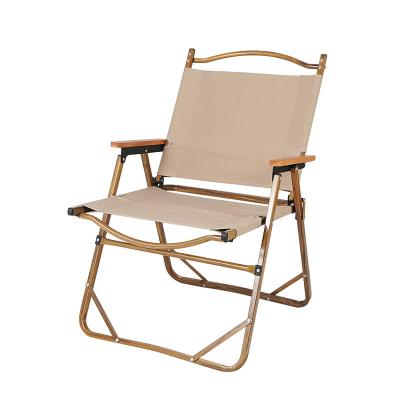 China Easy Carry Camp Chair Folding Wood Grain Outdoor Chair Furniture Aluminum Portable Folding Camping Chair zu verkaufen