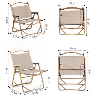 China Wood Grain Metal Easy Carry Outdoor Frame Folding Beach Camp Chair Aluminum Alloy Wholesale Folding Chair Te koop