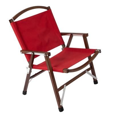 China Black Walnut Lightweight Beech Fabric Red Color Luyuan Chair New Arrival Folding Chair For Camping/Wooden Outdoor/Hiking for sale