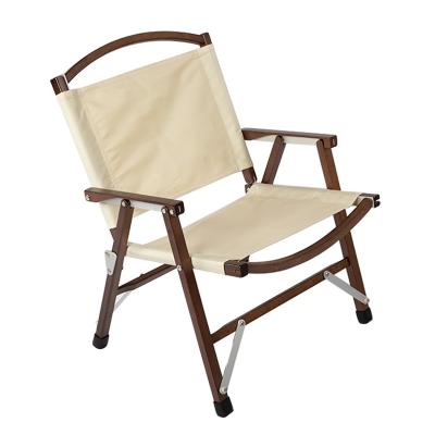 Chine Luyuan Color Fabric Black Walnut Beech Easy Carry White Chair For Camping Foldable Outdoor Chair With Storage Bag For Rise à vendre