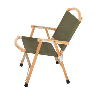 Chine Luyuan ArmyGreen Kermit Chair Natural Color Beech Lightweight Wooden Beach Chair and Fishing Chair for Camping à vendre