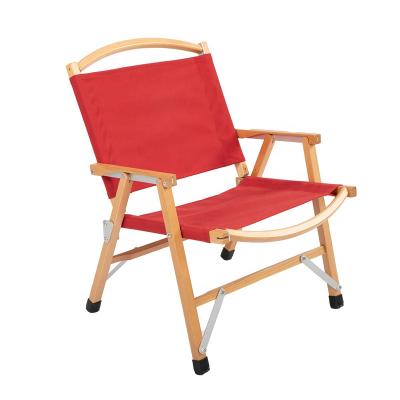 China Kermit Adjustable And Detachable Wooden Chair Red Color Modern Natural Wood Chair Luyuan Fabric Convenient To Carry With Storage Bag for sale