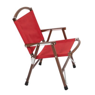 Κίνα Luyuan Black Walnut Color Light Beech Wood Chair Red Fabric Kermit Chair For Fishing Chair Take Easy Hiking/Camping/Travel προς πώληση