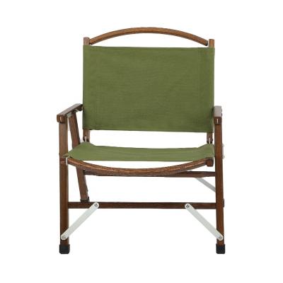 China Luyuan Black Walnut Color Beech Chair Kermit ArmyGreen Color Cloth For Lightweight Camping/Hike/Travel Foldable Carry Chair for sale